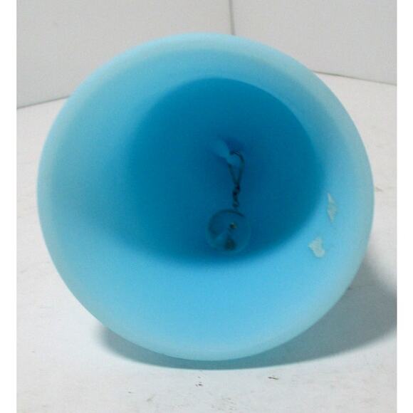 Vintage Fenton Blue Satin Daisy & Button Bell 6" - Picture 3 of 4